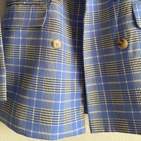 Princess Polly Mrs Nancy Blazer blue check plaid print - Picture 9 of 11